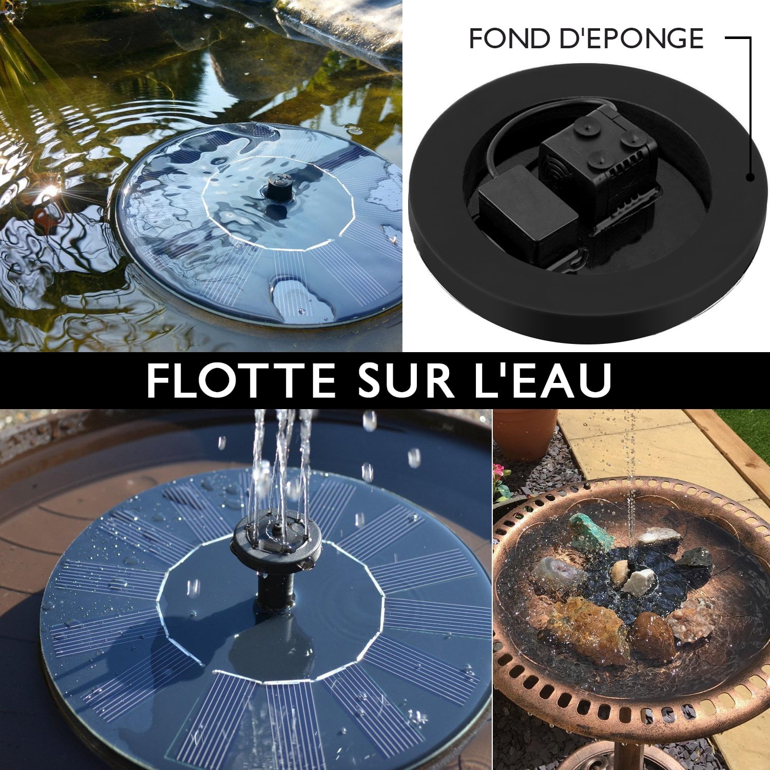 Solar Bird Bath Fountain Pump for Pool, Garden, Aquarium