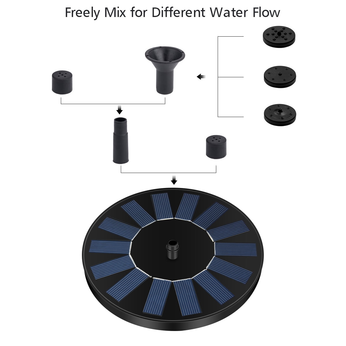 Solar Bird Bath Fountain Pump for Pool, Garden, Aquarium