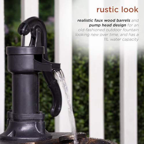 Alpine 2-Tiered Barrel Water Fountain, 27", Bronze