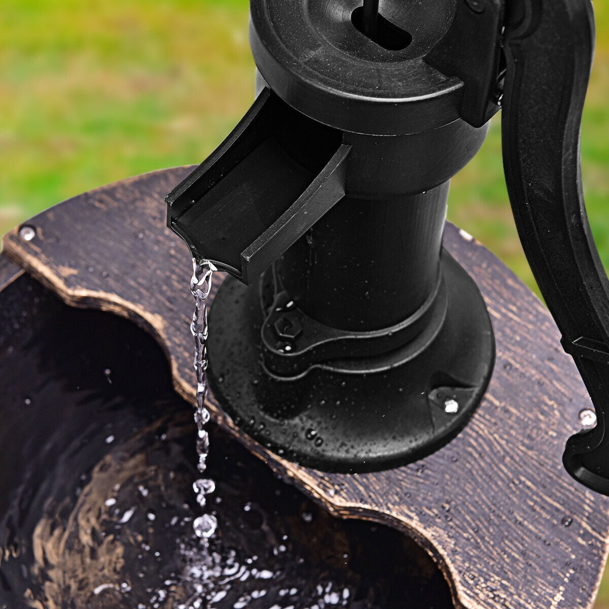 Gymax 2 Tier Barrel Waterfall Garden Fountain