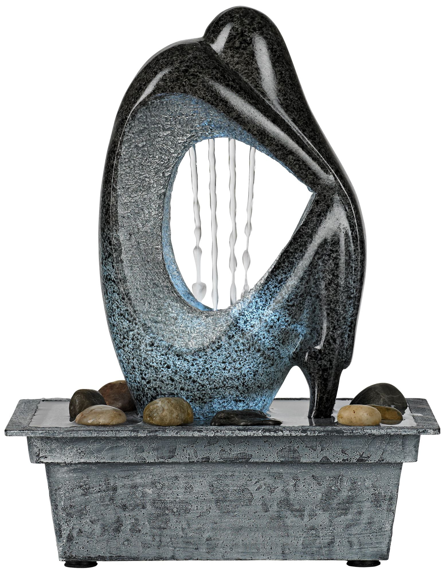 Modern LED Light Tabletop Water Fountain 10" Silhouette