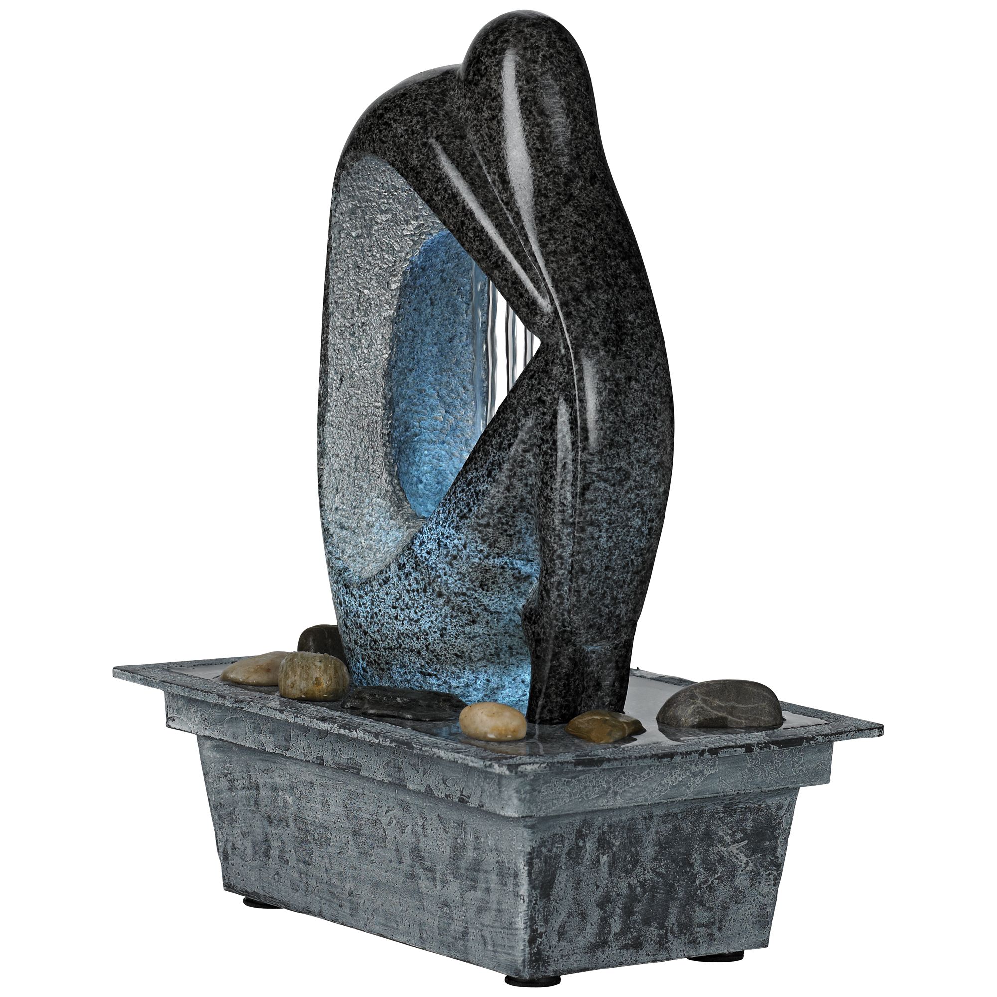 Modern LED Light Tabletop Water Fountain 10" Silhouette