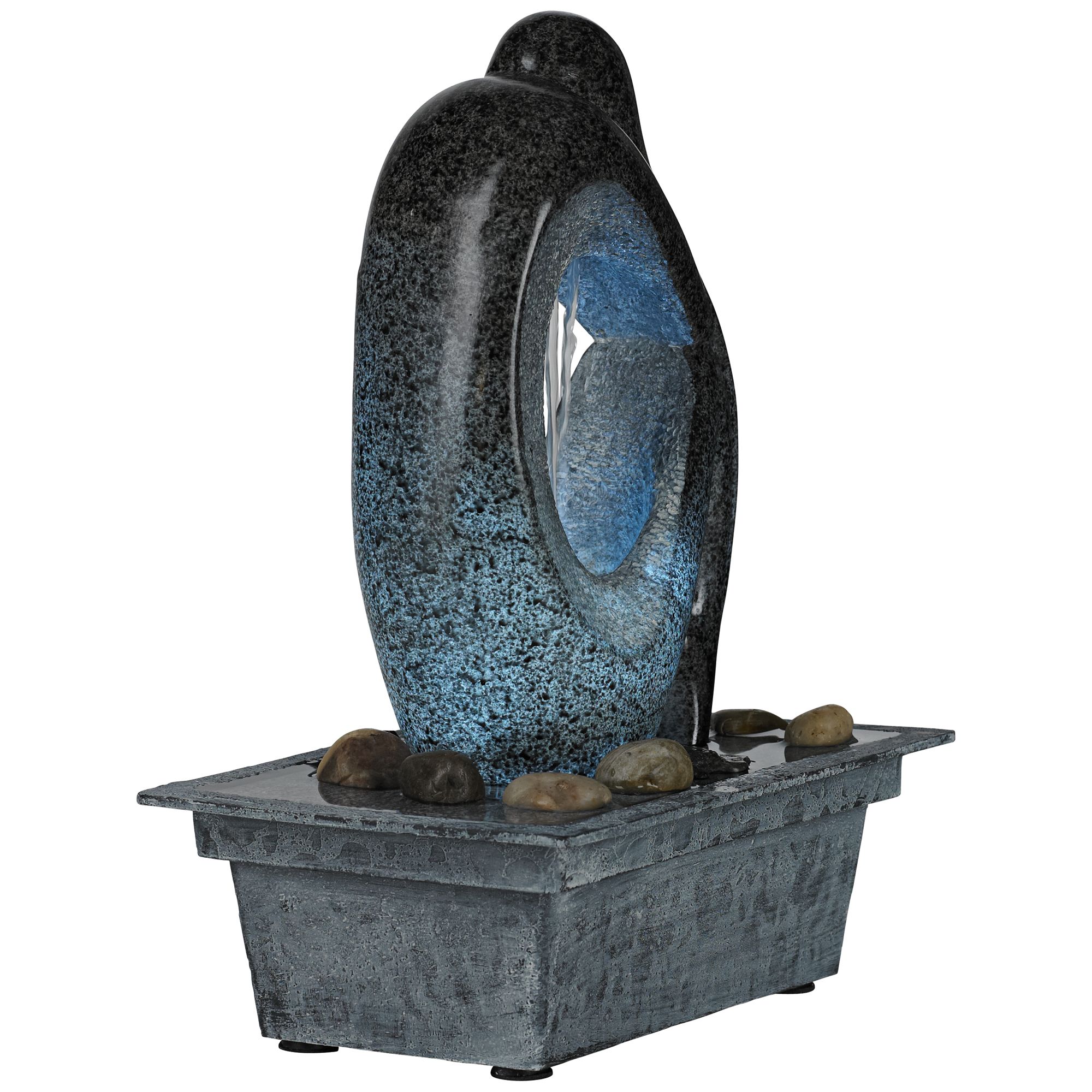 Modern LED Light Tabletop Water Fountain 10" Silhouette