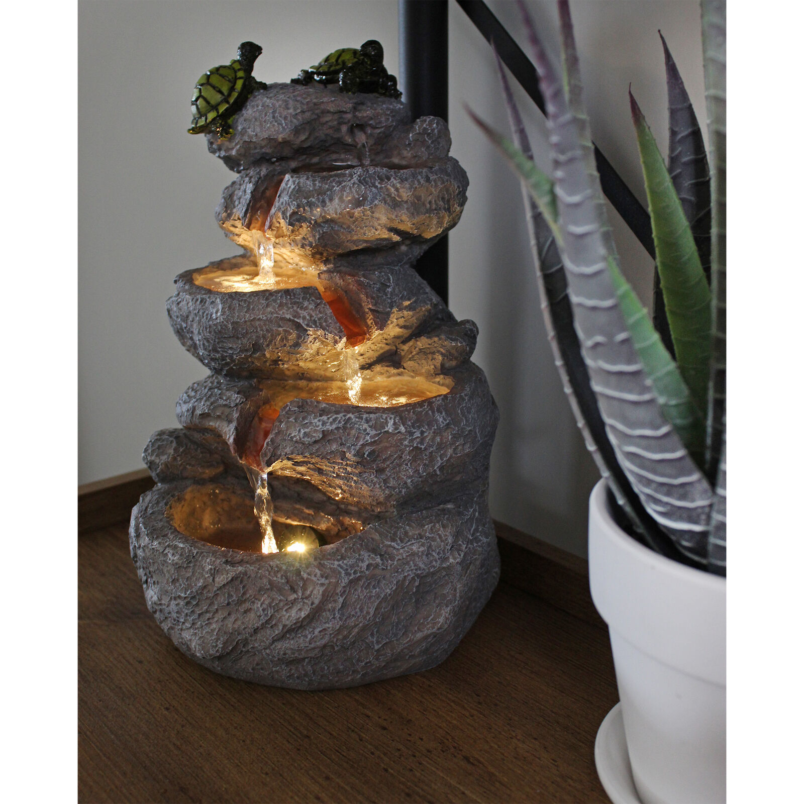 Turtle Tabletop Fountain adds serenity to any space