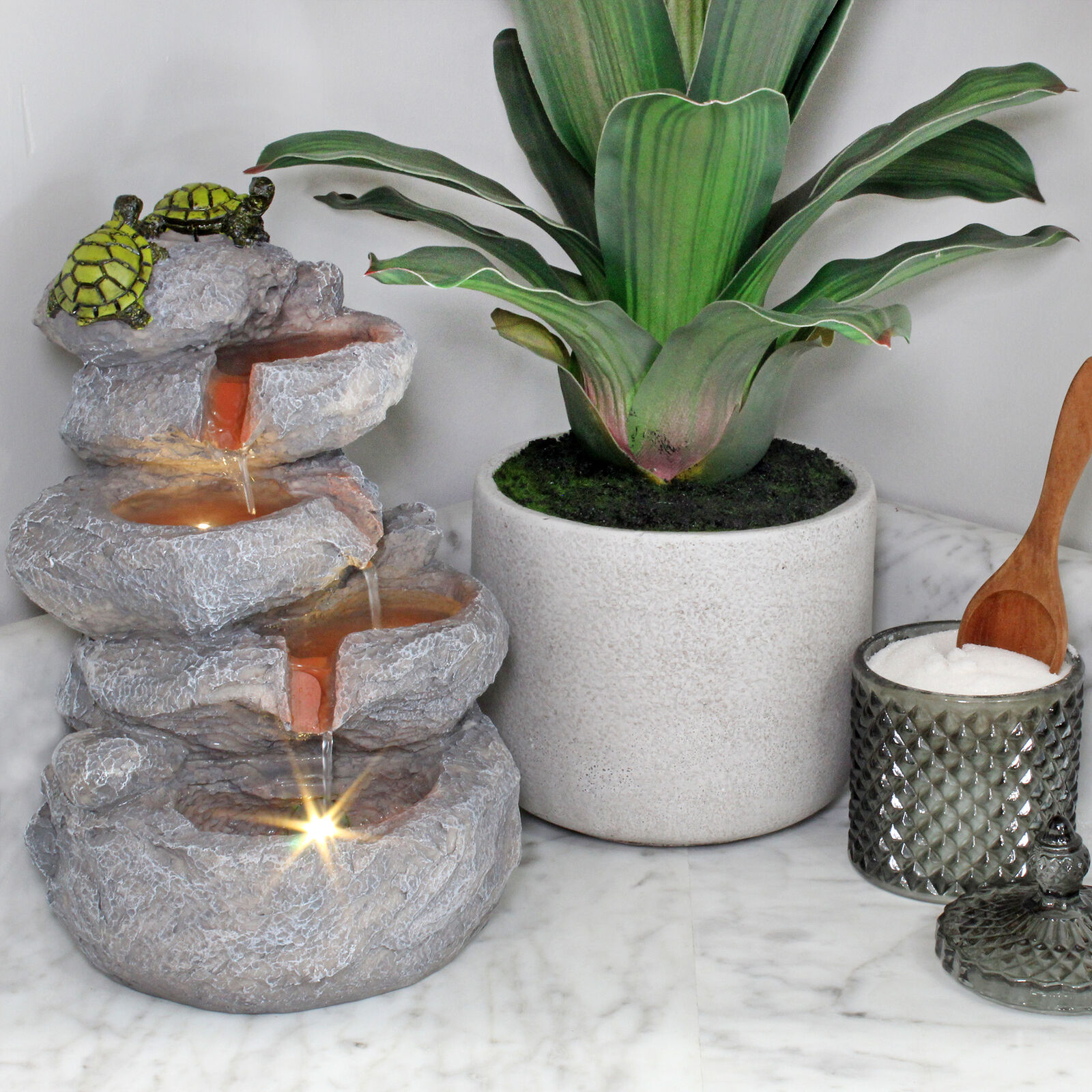 Turtle Tabletop Fountain adds serenity to any space