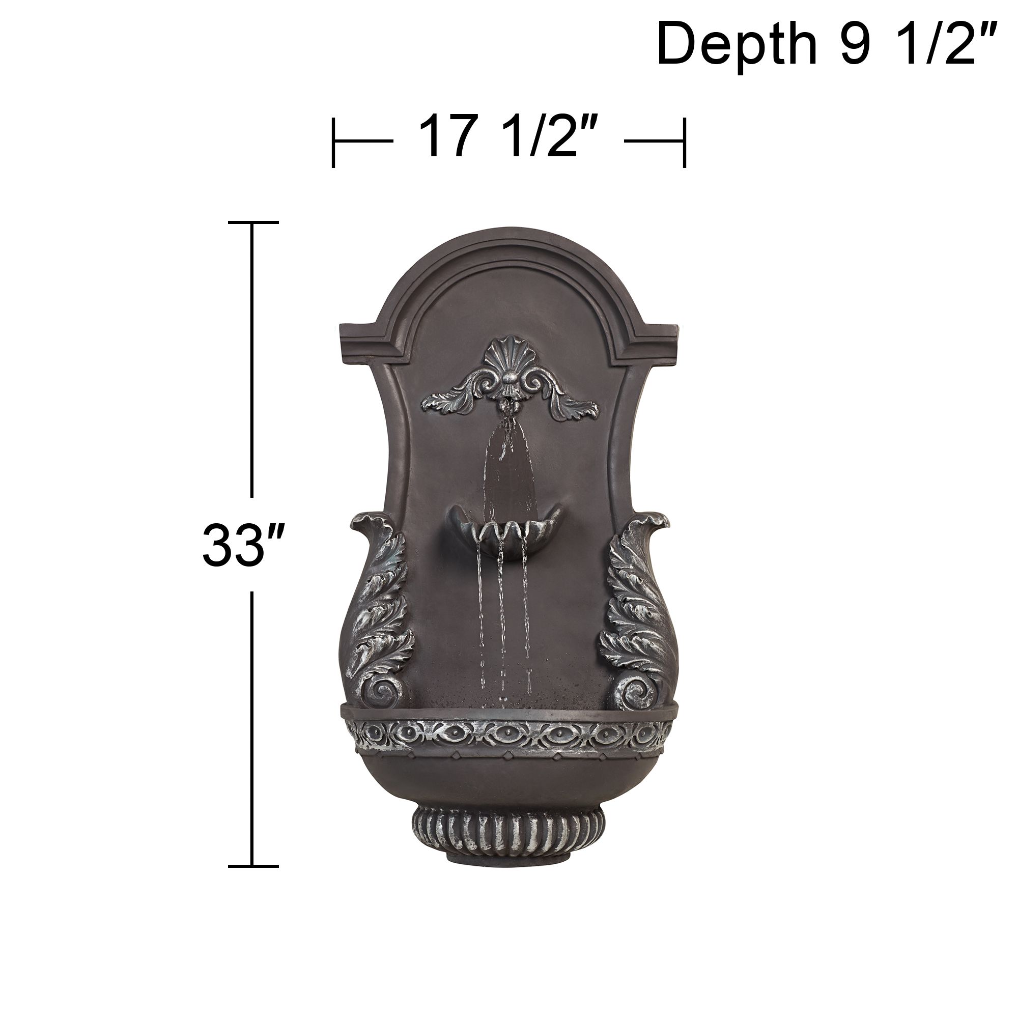 Bronze Finish Ornate Wall Fountain by Universal Lighting