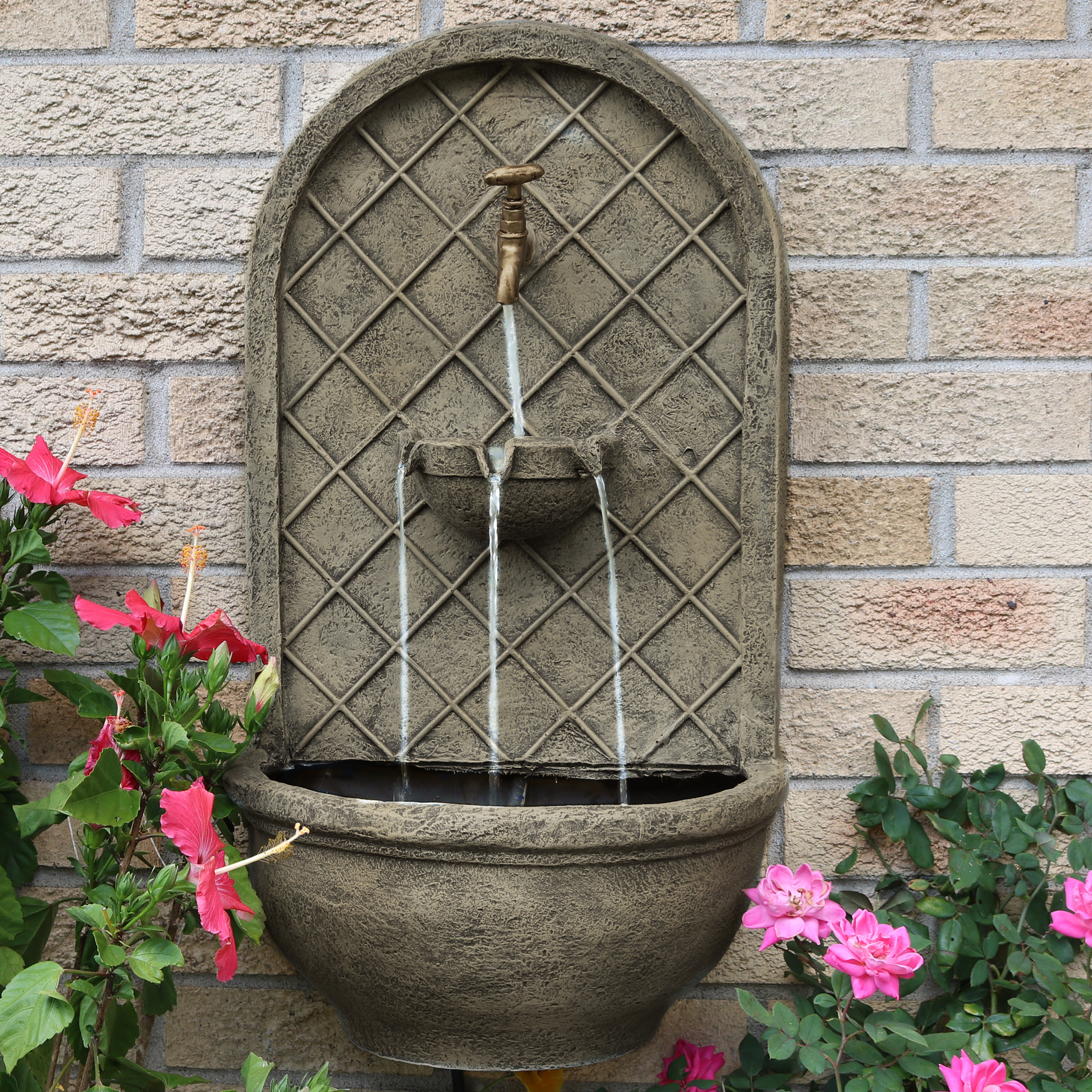 Sunnydaze 26" Electric Messina Wall-Mount Water Fountain