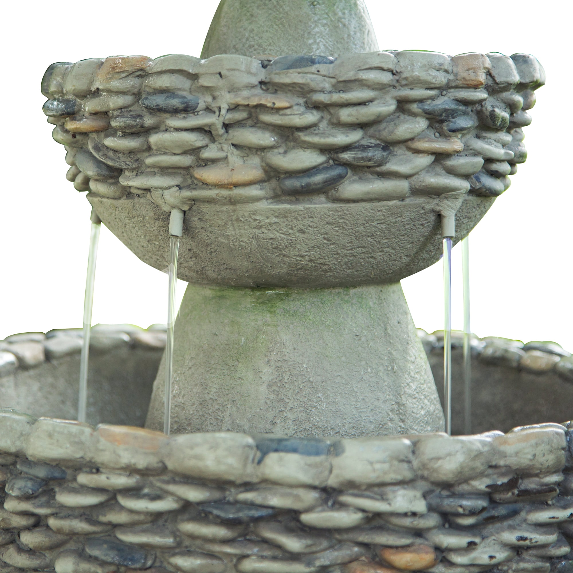 Teamson Home Stone-Look 3-Tier Outdoor Floor Fountain