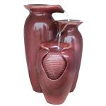 Teamson Home 3-Tiered Jar Waterfall Fountain, 20" Brown