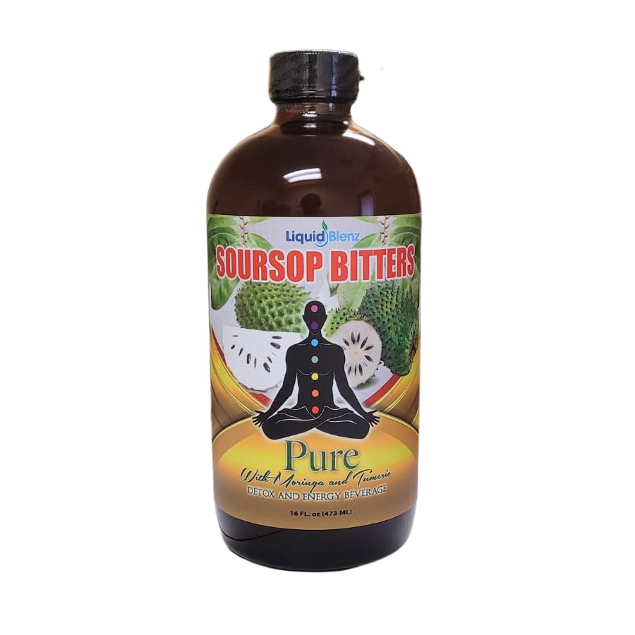 Soursop Bitters Detox Energy Drink with Moringa/Tumeric 16oz
