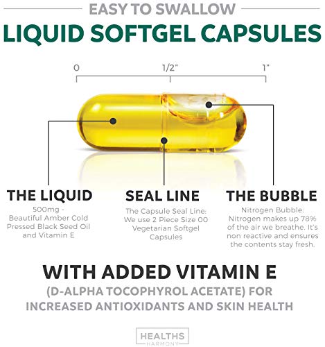 Black Seed Oil Softgel Capsules - Non-GMO & Vegan