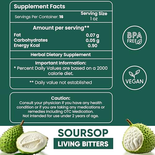 Soursop Bitters Liquid | Natural Wellness Supplement 16 OZ