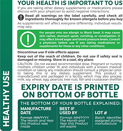 Black Seed Oil Softgel Capsules - Non-GMO & Vegan