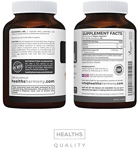 Black Seed Oil Softgel Capsules - Non-GMO & Vegan