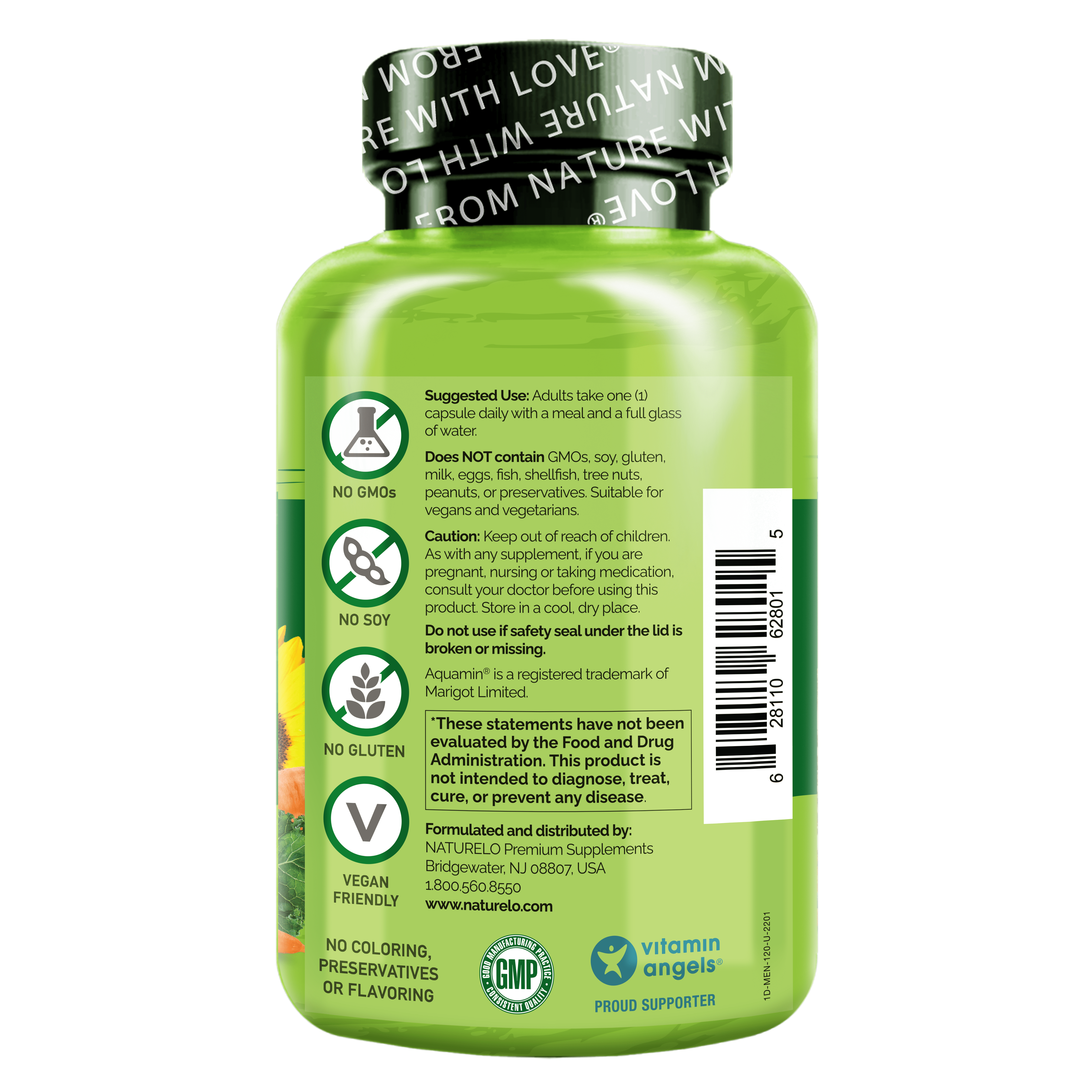 Male Energy Boosting Multivitamin - NATURELO 120 Capsules