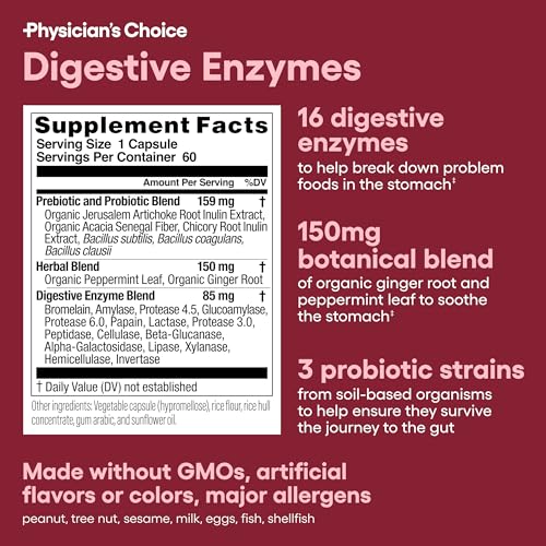 Digestive Enzymes with Prebiotics & Probiotics - 60ct