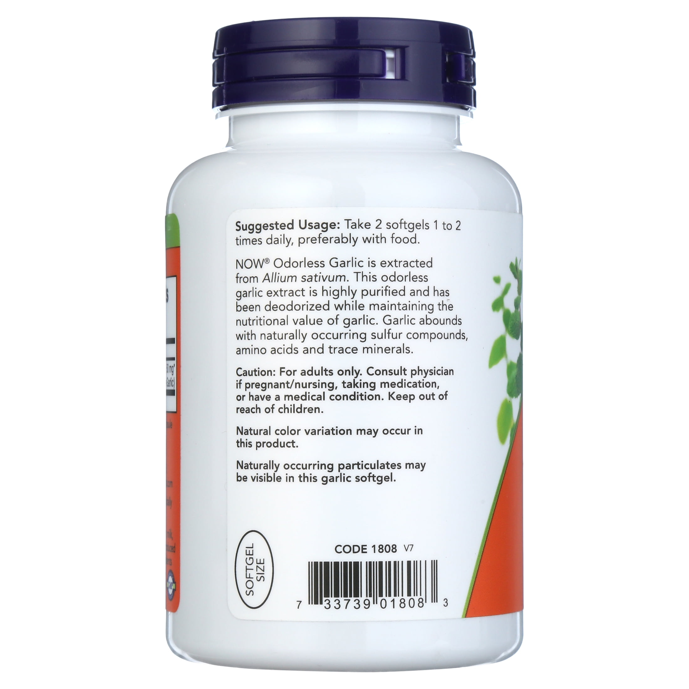 NOW Odorless Garlic Concentrated Extract Capsules (250)