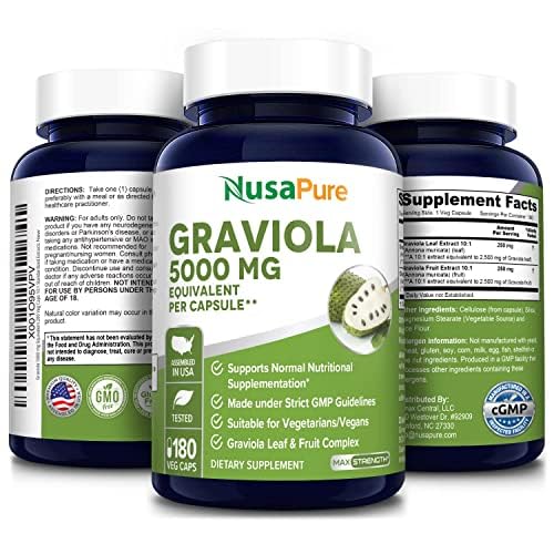 5,000 mg Graviola Extract - 180 Veggie Caps