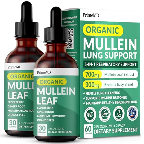 Mullein Lung Drops with Elderberry & Ginger Root: 60 Servings