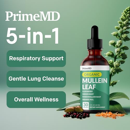 Mullein Lung Drops with Elderberry & Ginger Root: 60 Servings