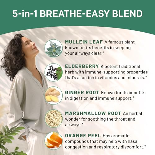 Mullein Lung Drops with Elderberry & Ginger Root: 60 Servings