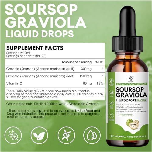 Soursop Graviola Liquid Drops for Health and Wellness