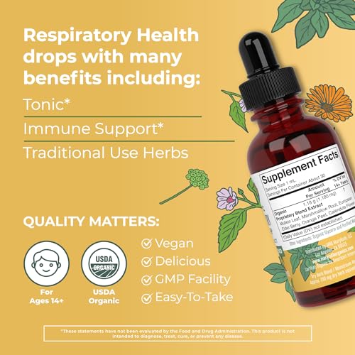 MaryRuth Organic Respiratory Health Drops with Mullein Leaf