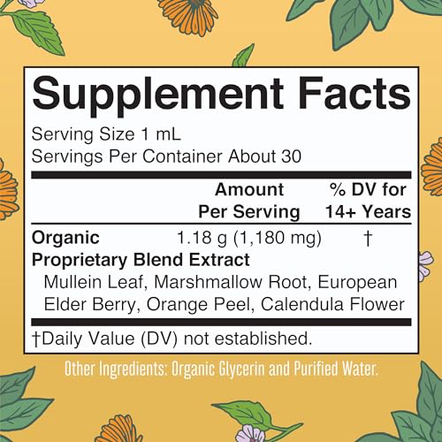 MaryRuth Organic Respiratory Health Drops with Mullein Leaf