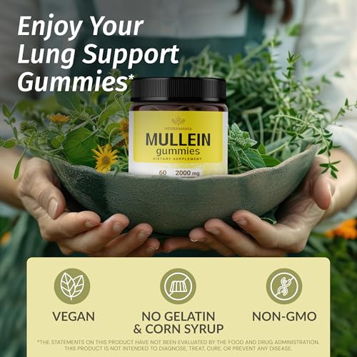 HERBAMAMA Mullein Gummies - Respiratory & Digestive Health Support