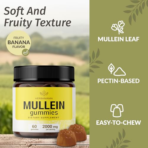 HERBAMAMA Mullein Gummies - Respiratory & Digestive Health Support