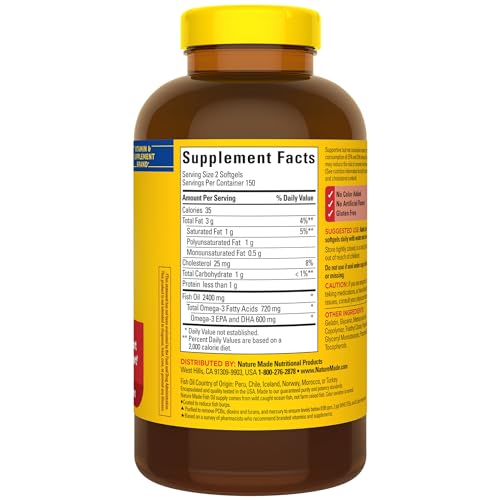 Nature Made Fish Oil Supplements 1200mg, Omega 3