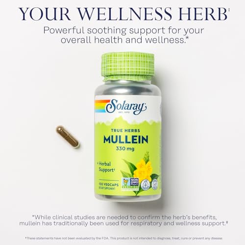 SOLARAY 100ct Mullein Leaf 330 mg - Herbal Support
