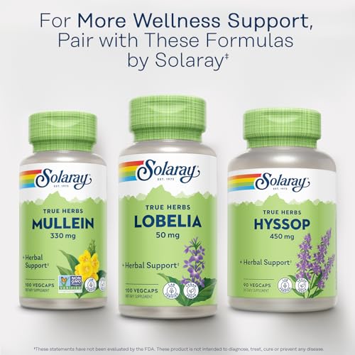 SOLARAY 100ct Mullein Leaf 330 mg - Herbal Support