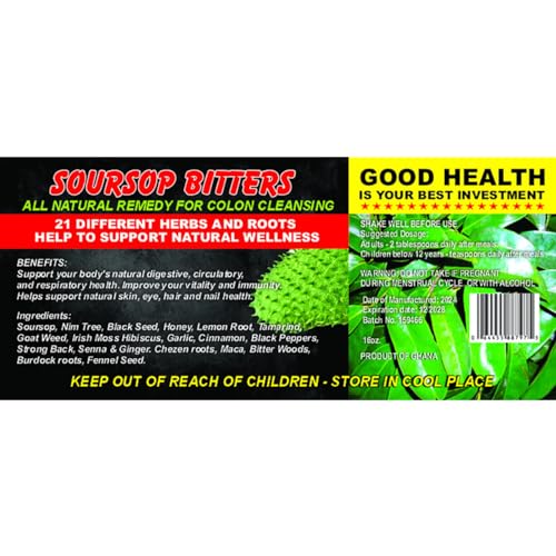 16 oz. Large Bottle Generic Soursop Bitters