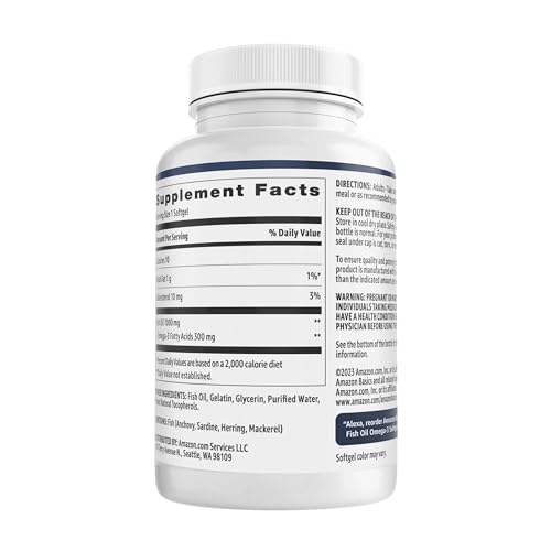 Amazon Basics Omega-3 Fish Oil Softgels 1000mg