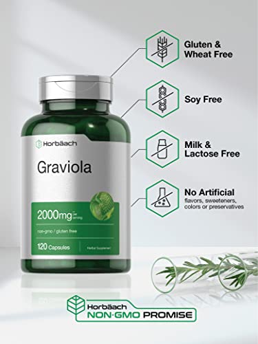 Graviola Extract 2000 mg Capsules | Non-GMO, Gluten Free | Soursop by Horbaach