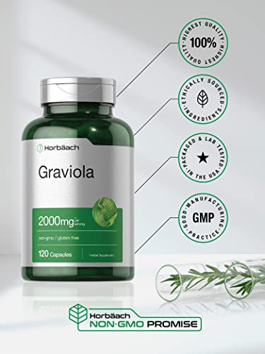 Graviola Extract 2000 mg Capsules | Non-GMO, Gluten Free | Soursop by Horbaach