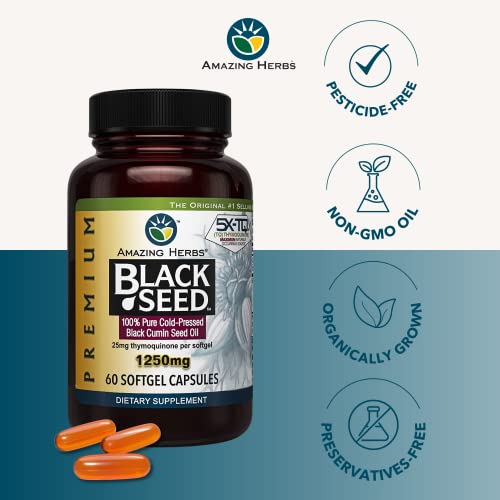 High Potency Black Seed Oil Capsules - 60 Count