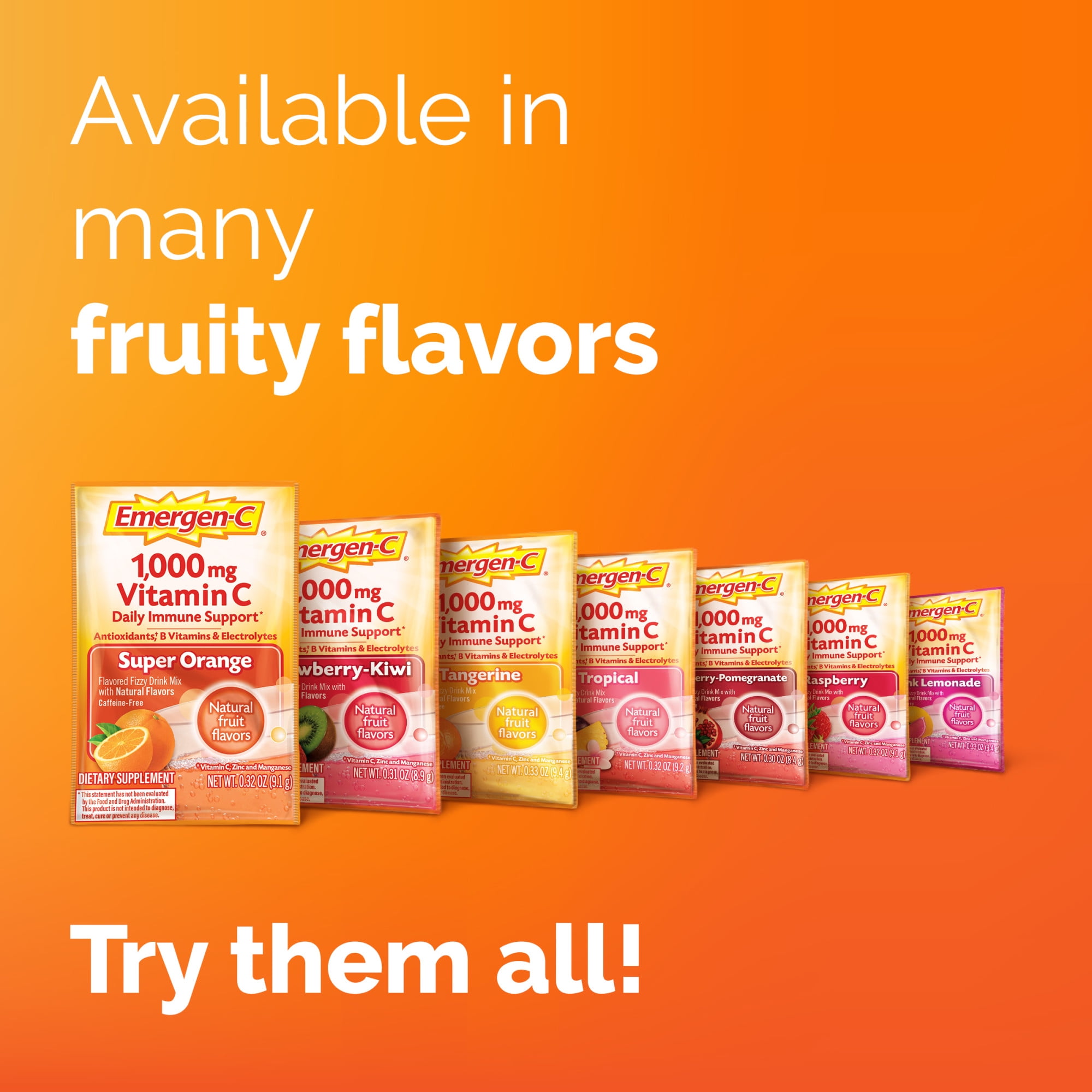 Emergen-C 1000mg for Immune Support - 30ct