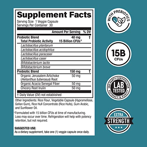 Beginner Probiotics for Digestive Health - 15 Billion CFU