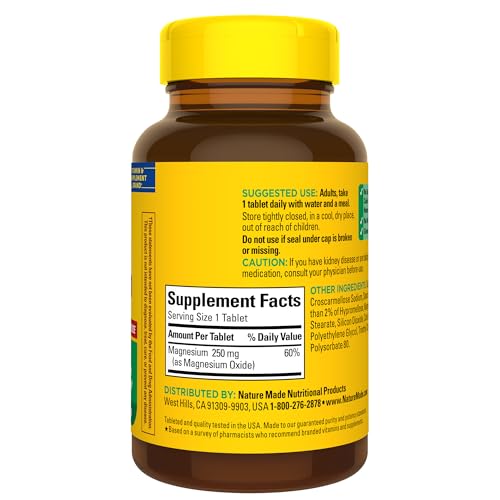 Nature Made Magnesium Oxide 250 mg - 200 Tablets
