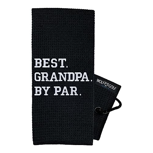 Wolf Golf Towel, Embroidered Funny Best Grandpa