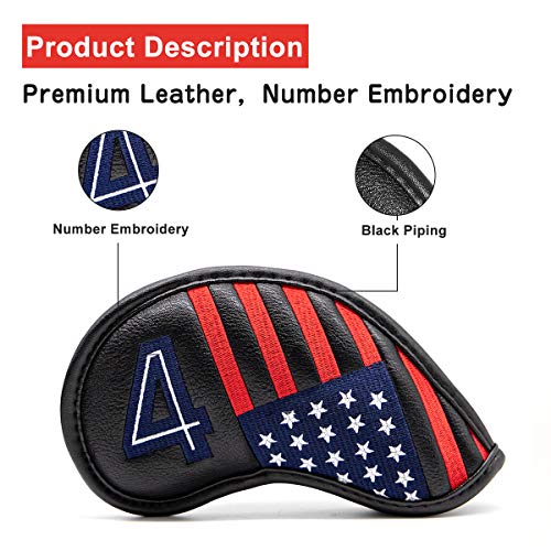 USA Flag Golf Magnetic Iron Head Covers Set, 10pcs