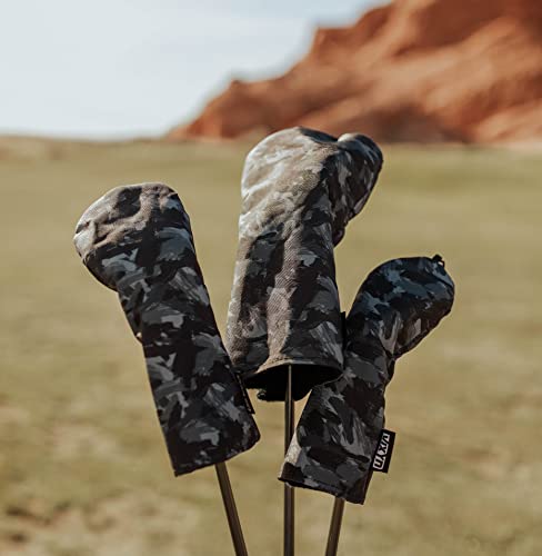 VIXYN 3 Pack Golf Club Head Covers (Black)