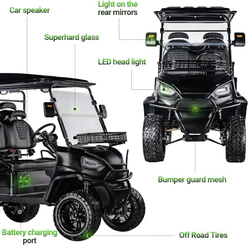 48V 5000W AC Motor Golf Cart with Off-Road Tires