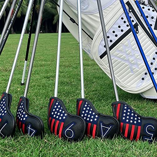 USA Flag Golf Magnetic Iron Head Covers Set, 10pcs
