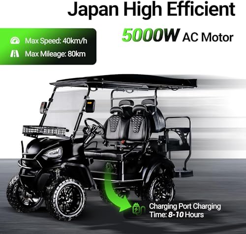 48V 5000W AC Motor Golf Cart with Off-Road Tires