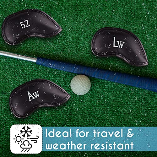 Premium Magnetic Leather Iron & Wedge Club Head Covers