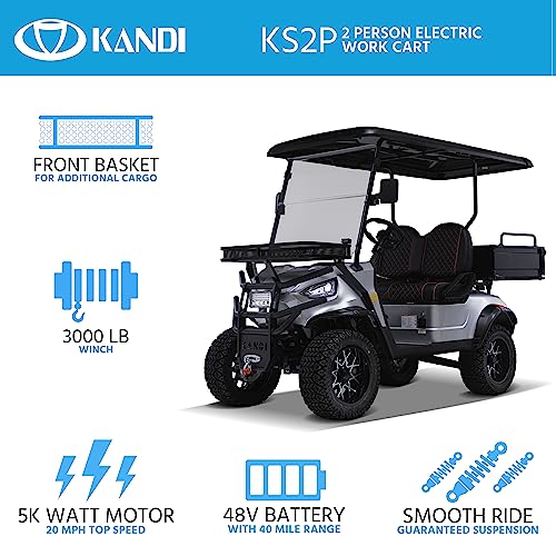 Kandi America 2 Passenger Electric Golf Cart - White