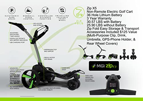 MGI Zip X5 Electric Golf Cart with Accessories